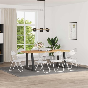 vidaXL Сгъваем стол 8 бр. Изкуствена Бял 48 x 43, 5 x 81 см (42029064)