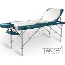 Tandem Skladací masážny stôl Profi A3D Duo bielo-tyrkysová 195 x 70 cm