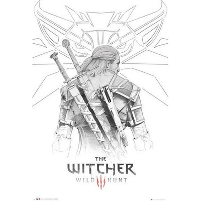 Plakát, Obraz - Zaklínač (The Witcher) - Geralt Sketch, (61 x 91,5 cm)
