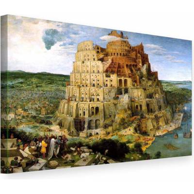 Obraz na plátne BABYLONSKÁ VEŽA – Pieter Brueghel - 60x80 cm
