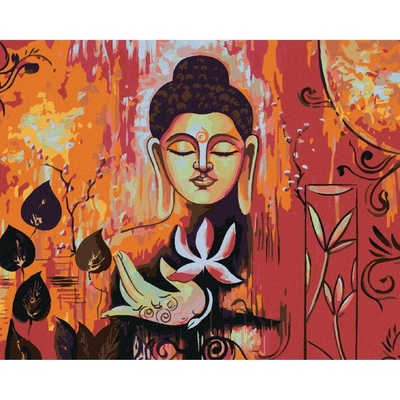 Zuty Malování podle čísel BUDDHA NA ČERVENÉM POZADÍ II