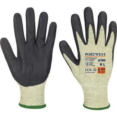 Portwest arc grip a780 / Ръкавици за защита от изгаряния и порязвания, ниво d - черно/зелено l (a780e8rl)