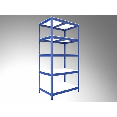 Biedrax Regál na šanóny 50 x 60 x 180 cm, modrý, 5 políc biele lamino 12mm, 200 kg na policu