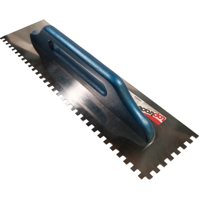 Toptrade Hladítko nerezové, s dřevěnou rukojetí, zub 8 mm, 500×130 mm, standard