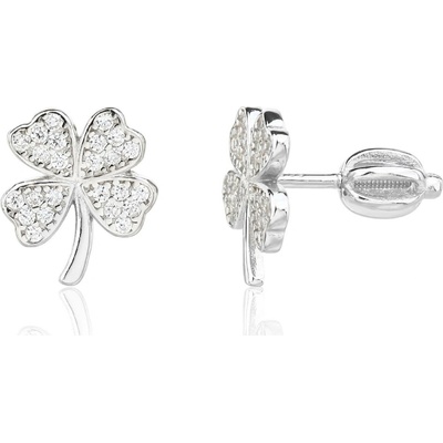 Jan Kos jewellery Stříbrné náušnice s bílým zirkonem MHT-788