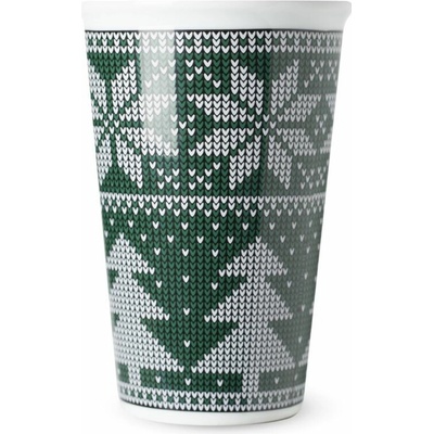 Coffee Hrnek to go zimní dekor zelený 440 ml