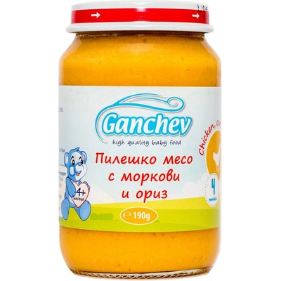 Ганчев пюре пиле с моркови и ориз - 190 г