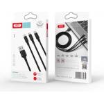 XO (Simple) USB кабел за зареждане 3 in 1 XO-NB173 Mico+Lightning+Type-C