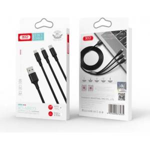 XO (Simple) USB кабел за зареждане 3 in 1 XO-NB173 Mico+Lightning+Type-C