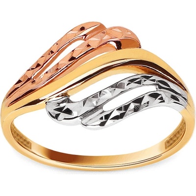 iZlato Forever Zlatý tříbarevný prsten s gravírem IZ9964