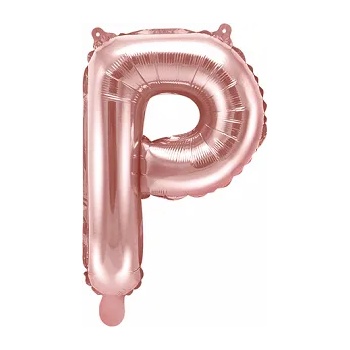 Image 1 of PartyDeco Балон от фолио Mini - Буква Р 35см розово златен
