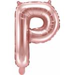 PartyDeco Балон от фолио Mini - Буква Р 35см розово златен