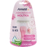 Ameté import Самобръсначки за еднократна употреба Ameté с 3 ножчета (5 бр. /блестящи)