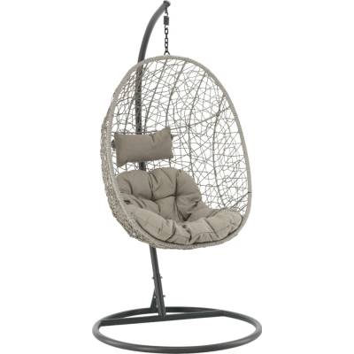 Pro-Tech shop Závesné kreslo sivé s vankúšom a stojanom 115x90x67cm 68530