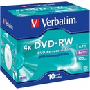 Médiá na napaľovanie Verbatim DVD-RW 4,7GB 4x, 10ks