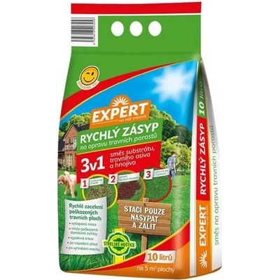 Trávna zmes FORESTINA Expert Rýchly zásyp 3v1 10l