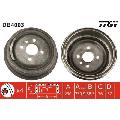 Brzdový buben TRW DB4003