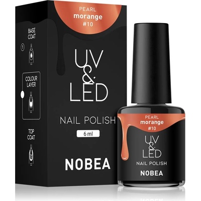 NOBEA UV & LED Nail Polish гел лак за нокти с използване на UV/LED лампа бляскав цвят Morange #10 6ml