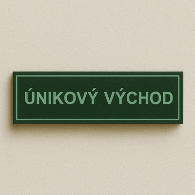 Traiva s.r.o Únikový východ - Nápis Verze: Plast 200 x 50 mm tl. 0.5 mm - Kód: 09801