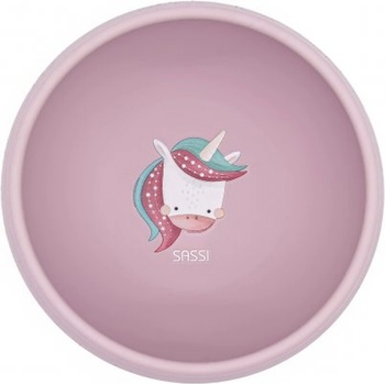 Sassi Силиконова купичка с вакуум Sassi - Sparkly The Unicorn, розова (SSSI0740)