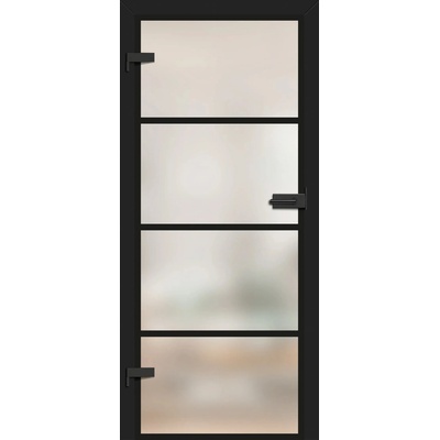 Erkado Celoskleněné GRAF 38 mléčné sklo s černými vzory 60 x 197 cm