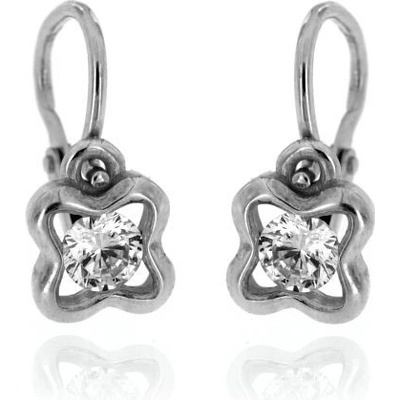 Zlatnictví U Kostela dětské zlaté náušnice bílé kytičky 0936