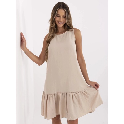 Rue Paris dámske volánové šaty Jossie 328-SK-5074.74 beige