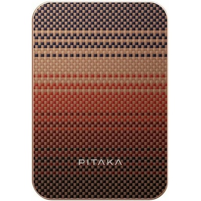 PITAKA Външна батерия/power bank/ Pitaka Qi2 Aramid Fiber, 5000mAh, червена, LED дисплей, MagSafe зареждане (PBQ2402)