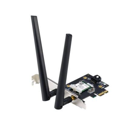 ASUS Безжичен адаптер ASUS PCE-BE6500 WiFi 7 PCI-e две външни антени и Bluetooth 5.4 (4711387680681)