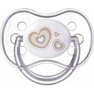 Canpol Силиконова залъгалка Canpol - Newborn Baby, 6-18 месеца, Сърчице (22/581_bei) - ozone