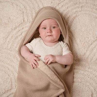 Little Dutch Deka zavinovacia pletená Beige