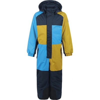 Dětský membránový overal Color Kids modro hořčicový