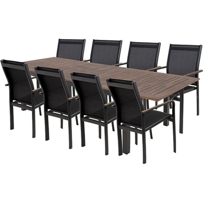 DOPPLER Sedací souprava EXPERTWOOD Plus, 8+1, hliníková, antracit