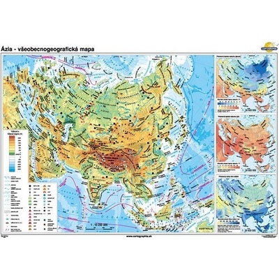 Cartographia Ázia - všeobecnogeografická mapa (140x100 cm – 1:10200000), nástenná, fóliovaná, lištovaná