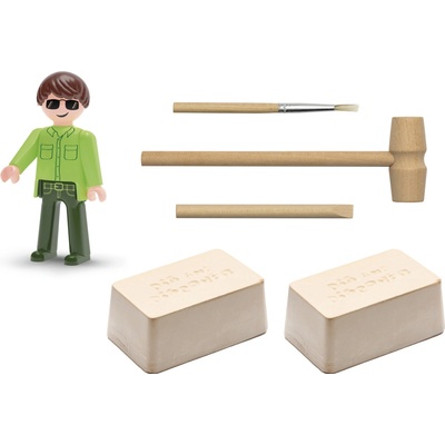 EFKO Igráček Paleontolog figurka s vykopávkami dinosaurů Triceratopse a Brachiosaura