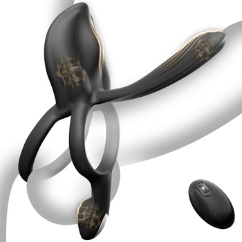 SuperLove Vibrating 3 Motors Ultimate Sex Enhancer with Remote Black