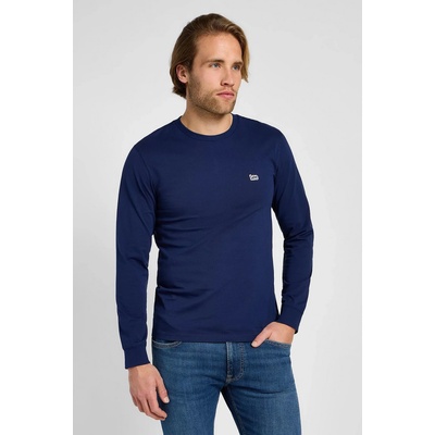 Lee Long Sleeve Patch Logo Tee 112355591 tmavomodré