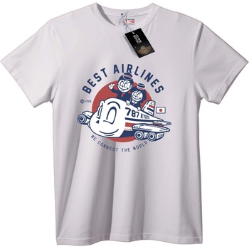 NOONEBRAND Тениска Best Airlines 787 Kyoto - 6XL, White
