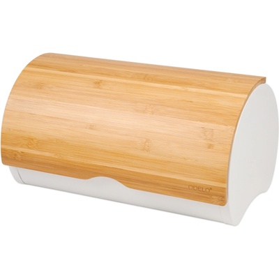 Chlebník Odelo UBALDO plech/bambus bílý 39x28x18,5cm