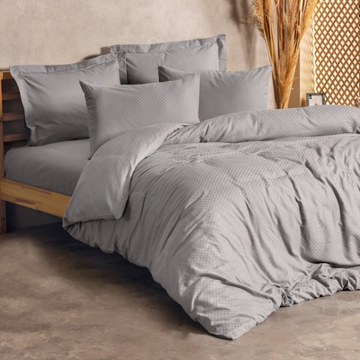 TopMebel Комплект калъфки за завивки Plaid 3 бр Единични 160x220 сив цвят