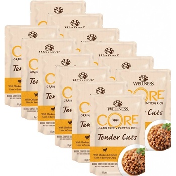 Wellness CORE Tender Cuts kura a kuracia pečeň 12 x 85 g