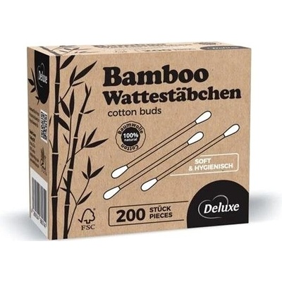 DELUXE Bambusové vatové tyčinky do uší EcoBamboo 200 ks – Zboží Dáma