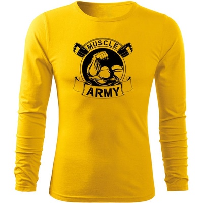 Dragowa Fit-T tričko s dlhým rukávom muscle army Original žlté