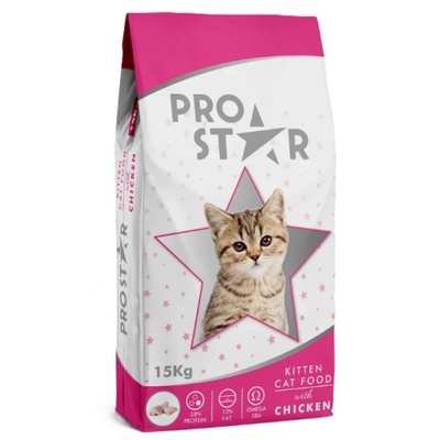 HERMOS Prostar Kitten Cat Food with Chicken - Пълоценна храна за подрастващи котки с пиле 15 кг, Турция