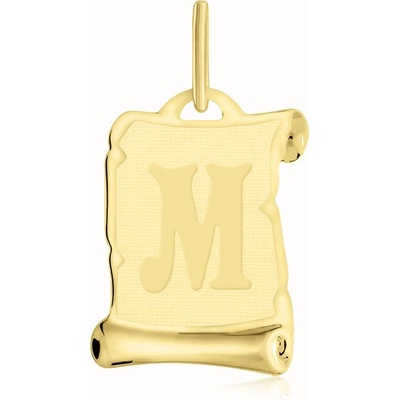 Gemmax Zlatý přívěsek Písmeno M pergamen zmatněný GUPYN 85221