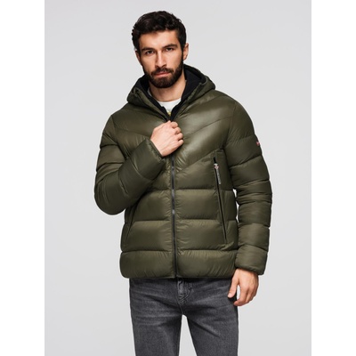 Ombre Clothing Тъмнозелено мъжко ватирано зимно яке Ombre Clothing Ombre Clothing | Zelen | МЪЖЕ | XL