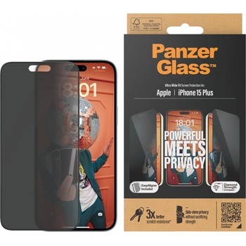 Panzer Стъклен протектор PanzerGlass за Apple iPhone 15 Plus UWF Privacy wA