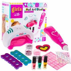 Fisher Price Girl Nail Making Kit 5+ Nail Dryer Glitter Clipper Varnishes 15 pcs