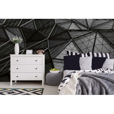 DIMEX ART Самозалепваща се флизелинова фототапета рендиране на черна повърхност 375 x 250 см