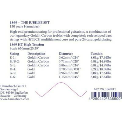 Hannabach série 1869 Carbon/Gold HT3tá pro Bas 1869HT